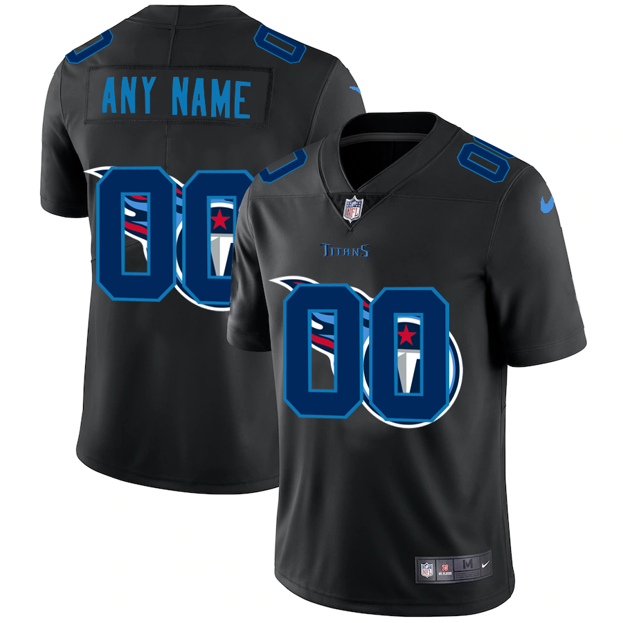 Cheap Wholesale Tennessee Titans Custom Men Nike Team Logo Dual Overlap Limited NFL Jersey Black